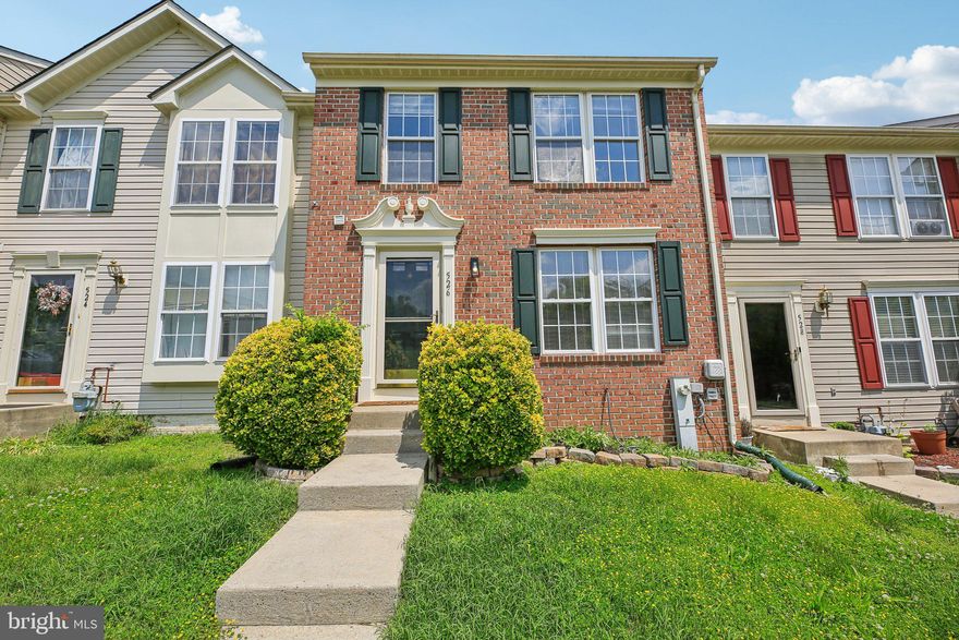 Lovely 3 bedroom 1.5 bath brick front townhome on cul-de-sac in Joppa. Main level living room and dining room has hardwood flooring and eat-in kitchen, sunroom and half bath. Access to raised deck with tranquil wooded area in backyard. Upper level has 3 carpeted bedrooms and 1 full bath with double vanity. Finished lower level has carpet flooring and provides access to backyard. Unfinished lower level has space for storage and laundry room. Must See!!!