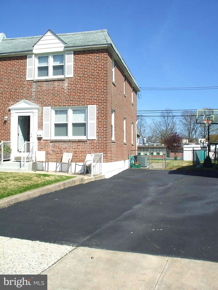 Ideal Cul-De-Sac location...stop by where you'll discover what 838 Colwell has to offer you and what you'll find with this property in the highly desired Swarthmorewood neighborhood! This all brick residence has been lovingly cared for by its long time owner and seamlessly blends traditional elegance with modern comfort, offering a warm and inviting atmosphere for all who enter. Step inside to find a spacious layout featuring large living and dining rooms, your well appointed remodeled Eat-In-Kitchen featuring corian counters, mahogany wood cabinets, hi hat lighting, a built in microwave, a newer refrigerator that stays, D/W and your EZ to care for ceramic tile floor and backsplash. The kitchen door takes you to a relaxing outside oasis offering a fenced backyard, covered patio, storage shed for the gardener, and a gate so you have access to the school play ground just beyond your backyard fence. Upstairs are three generous sized bedrooms and a remodeled full bathroom  with newer fixtures and your ceramic tile floor and tile to the ceiling  inside the tub shower. The partially finished basement, provides ample space and works as a Family Room, Rec/Play area, and for convenience, an updated powder room. The unfinished portion of the lower level has your laundry - newer washer & dryer stay,  laundry tub, workbench and a generous sized closet with built in shelving plus... loads of room to handle all your storage needs.  Recent improvements include newer carpeting and neutral paint throughout, replacement windows, newer gas HVAC system and your updated  main electric service panel. The brick exterior not only enhances curb appeal but also promises durability and low maintenance. Enjoy the convenience of a driveway for parking of up to 3 cars, ensuring you always have a spot waiting for you after a long day. The backyard offers a private retreat, ideal for barbecues while entertaining family or friends or enjoying a quiet evening under the stars. The well-maintained condition means you can move in with peace of mind, ready to create lasting memories. Located in a vibrant community, you’ll have access to local amenities, parks, and schools, making it an ideal place to call home. Don’t miss the opportunity to make this charming property your own—schedule a showing today and envision the possibilities!