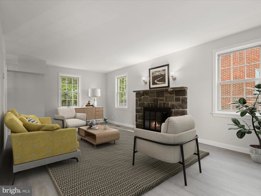 This charming, thoughtfully renovated 4-bedroom, 2-bath home in Pikesville’s Colonial Village community offers a welcoming blend of comfort and convenience. A thoughtfully landscaped front lawn and an awning-covered entrance create a pleasant sense of arrival. Inside, wood-look laminate flooring and a modern, neutral palette guide you through the main living level. The sunny living room features a striking stone-surround wood-burning fireplace with sconces above, adding warmth and character. Just off the living room, the separate dining area provides a space for both casual meals and more festive gatherings. The adjacent kitchen is appointed with updated stainless steel appliances and offers access to the rear deck—perfect for relaxing or stepping down into the fully fenced yard with a storage shed and space for gardening, entertaining, or pets to play. Upstairs, the tranquil sleeping quarters include the primary bedroom, two additional bedrooms, and a recently renovated full bath. The finished lower level expands the living space with a recreation room, a fourth bedroom, a second full bath, and laundry area with brand new washer and dryer.  The walk-out to the backyard is ideal for guests or flexible living arrangements. Conveniently located near the Milford Mill Metro Station, I-695, I-795, I-83, and a variety of shopping, dining, and parks, this home offers an easy lifestyle in a well-connected setting.  Other updates include a new HVAC system, new hot water heater, recently replaced windows and upgraded rear deck.
Note:  Select interior photos have been virtually staged