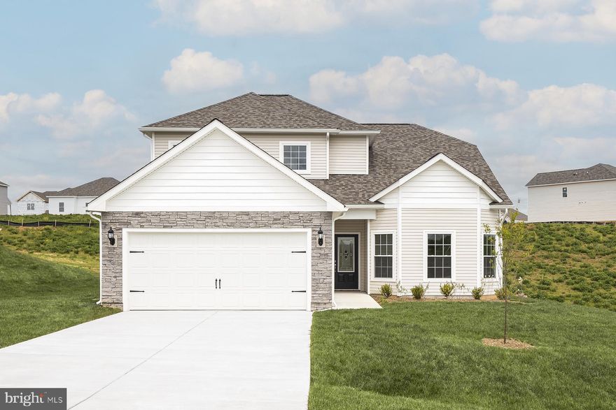 This spacious, new two-story home is offered in the charming community of Claggetts Mill, where homeowners enjoy stunning single-family homes on oversized lots located near the best attractions of Hagerstown. The Chantilly exudes curb appeal with a covered front entryway, attractive glass front door and professional front yard landscaping. This well-designed home features four bedrooms, abundant storage space, and open entertaining areas perfect for gathering family and friends. The secluded downstairs owner’s retreat showcases a stunning bedroom with windows overlooking the front yard and a luxurious bathroom with a dual-sink vanity, soaker tub, step-in shower, linen closet and large walk in closets. Upstairs, 3 large bedrooms with walk in closets and a spacious bathroom.