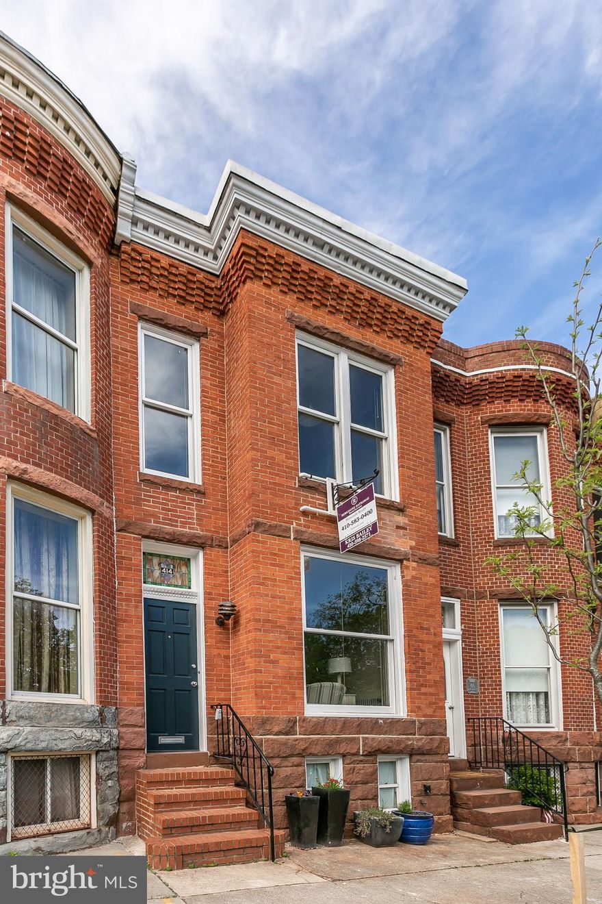 Updated 1568 sf townhouse in desirable location overlooking Riverside Park.   Architectural charm includes newly refinished original hardwood floors, exposed interior brick and restored exterior brick front.  A recent renovation includes extension of kitchen and second floor bedroom, recessed lighting, high velocity A/C.  Unique to this home is a large first floor family room open to dining room and kitchen for great flow and loads of living space. The kitchen has counter seating and french doors that open to fenced patio.  The 3rd bedroom/study is open but easily closed off for privacy.  Short walk to shops and restaurants, and take in the sights of the South Baltimore peninsula and the Patapsco River from the park which hosts many community events and activities.