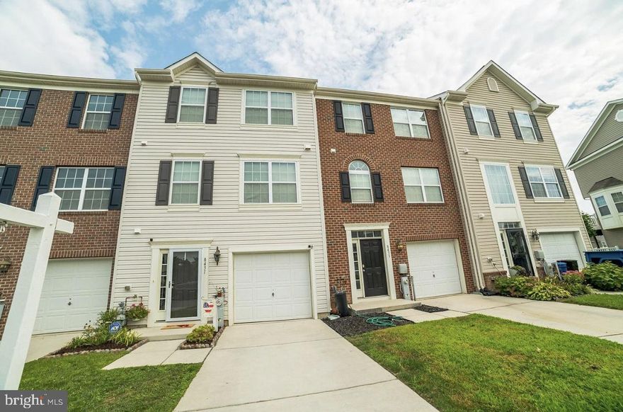 Three story Townhouse,  3 bedrooms, 2.5 baths, garage, fenced in backyard with pond views, walking trails, close to all major highways. This home opens to a first floor family room, main level has open floor plan with kitchen that has a finished upgraded bump out, and family room, third level has master bedroom with generous walk in closet and convenient washer/dryer. It is less than 10 minutes to downtown Baltimore.