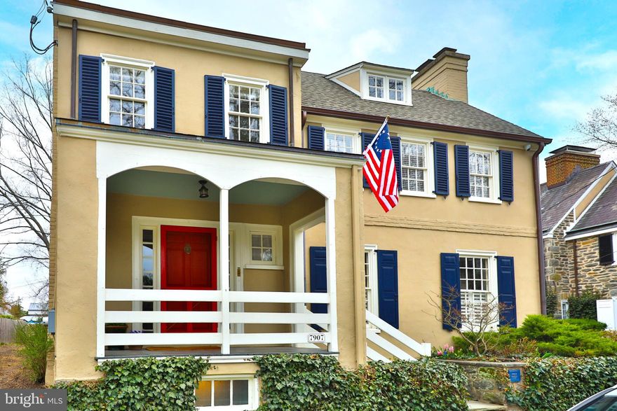 Welcome to 7907 Crefeld Street, a classic home on a quiet block just steps from all that Chestnut Hill has to offer! How often can you say that a house is in truly "move in condition" ? This is your opportunity! Greeted by an inviting covered front porch, tulip lined yard, and new fenced in backyard, the curb appeal of this home is off the charts. Enter the foyer with a charming fireplace and you will feel immediately at home. Full gut renovation in 2019-2020 by the current owners. The first floor includes a stepped down living room with built in bookshelves, fireplace and powder room with wallpaper that gives a nod to the Wissahickon Valley Park. Expanded eat in kitchen, top of the line appliances and mudroom with built in storage. The second floor includes the primary bedroom suite, and two more bedrooms plus a full bath. One of these rooms has laundry included and a sleeping porch which is currently set up as an office, but would be a great comfortable spot to enjoy your morning coffee. The third floor completes the home with a cozy fourth bedroom and bathroom with clawfoot tub. The fenced in backyard has a great patio, a prime spot for relaxation and summer dining. The driveway to the detached garage provides one car parking with additional storage. Walkability to shops, restaurants, and groceries makes this an ideal location . A quick thirty minute drive to downtown Philadelphia, and ninety minutes to Manhattan makes for an easy commute. Move right in and enjoy summer concerts in Pastorious Park, just a few blocks away! Not to mention trails of the Wissahickon for hiking, biking, and running, the Morris Arboretum, and the Woodmere Art Museum. Plenty to do in Chestnut Hill, without even leaving your backyard!
