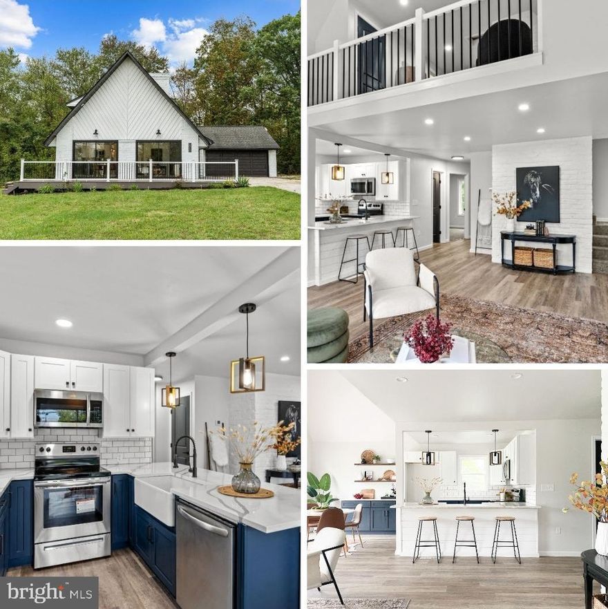 MULTIPLE OFFER RECEIVED > Welcome to 6910 Old Harrisburg Rd - This Completely Renovated Unique Cape Cod Style Home Sits on A 3.77 Acre Lot featuring an Open Concept Living Space For Entertaining with a Massive Vaulted Ceiling in the Living Room and Dining Area , New Kitchen w/ Quartz Counter Tops and Farm Style Sink , Coffee Bar, 2 Bedrooms and a Full Bathroom Finish Out the 1st Floor. The 2nd Floor is home to a Primary Suite that includes a Primary Bathroom, Walk-In Closet and Loft Area Overlooking the Living Room. The Exterior Features a Large NEW Composite Front Deck  to Relax On and Enjoy the Views and an Oversized 2 Car Garage and New Rear Composite Steps. Central Air For Summer, Full Basement is Ready to be Finished and a Mostly Wooded Lot for the Nature Lover's to Embrace !