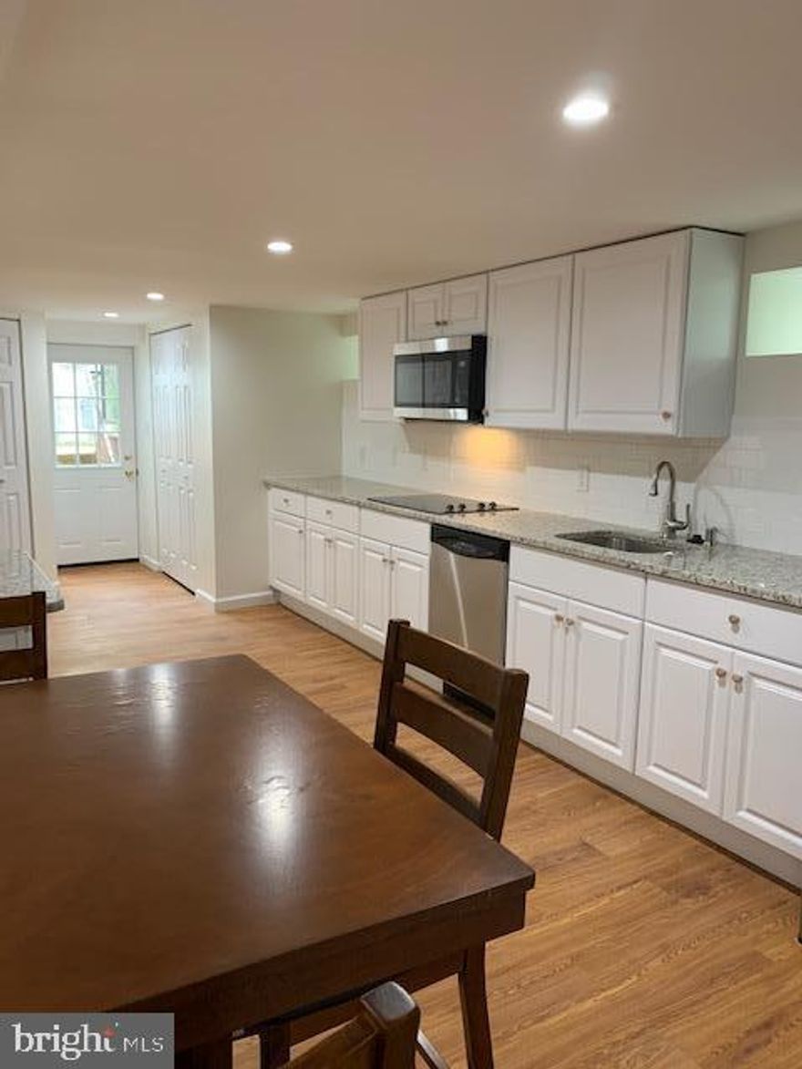 Move In Ready! You will fall in love with this wonderfully renovated contemporary One bedroom BASEMENT apartment with its own private entrance. Completely locked from upper level.  Large, open kitchen boasts stainless steel appliances, granite counter top with ample storage and eat-in area plus an island. Private full-size washer and dryer in unit.  A water purifier for the best water.  A wood-burning fireplace in the bedroom area. In the bathroom there is a beautiful large therapeutic shower floor to massage those tired feet.  Driveway parking for two cars plus ample parking on the street.  Shared backyard space. This basement unit is located near the heart of the Mosaic District with endless options for shopping, dining and entertainment. Close to the Dunn Loring Metro Station, bus stops and easy access to major highways.  NO Cats. Pets are accepted on a case-by-case basis.  ALL UTILITIES ARE INCLUDED Plus High speed internet and WiFi.  Cable TV option would be at tenants' expense.  Call office for details on how to apply.