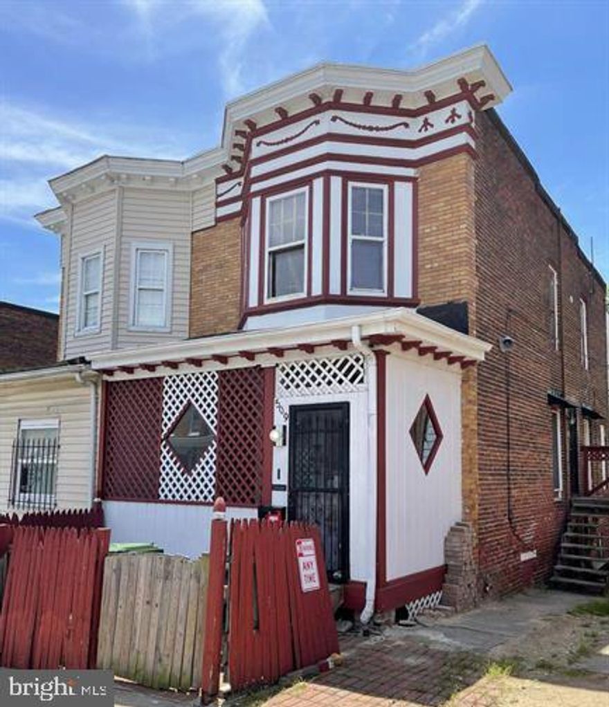 Attention Investors!! this end of group townhouse will make a great addition to your portfolio, currently set up as 2. units, second floor is occupied by a long term tenant who wants to stays and pays $650 on month to month. First floor unit is clean and ready for a new tenant or for owner occupant. Property has off street parking and great location just a few feet from York Rd, public transportation, shops and restaurants.