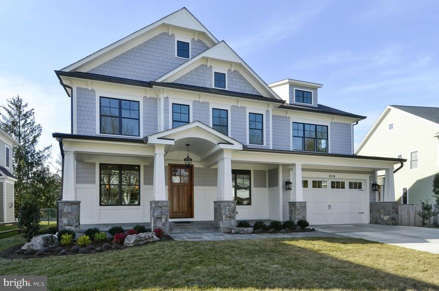 100% CMPL! Brand new Arts & Crafts Colonial built by award-wnng Douglas Const (Best Green Bldr-Beth Mag), 4 fin lvls, 6 BR, 5.5 BA, chef's kitch, 1 flr lib & mud rm, 2 car gar, cvrd frnt & rear porch, deck, owner's suite w/dual WICs, spa BA, dress area w/coffee bar, 2nd flr HW/Study rm, 3rd flr loft, BR & FB, fin lwr lev incl rec rm w/dry bar, BR, FB, Ex rm, Media rm. Whitman HS Dist. Pics 2morrow