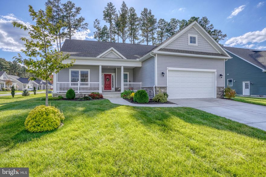 **Don't Miss this Price Improvement** Why wait to build when you can move right into this beautiful like-new Insight Homes “Vandelay” model in the sought-after community of Hawthorne in Georgetown, Delaware? Just 12 miles from downtown Lewes Beach. Thoughtfully designed and meticulously maintained, this home shines with numerous upgrades— premium corner lot, 4 ft. extension, trek decking, gorgeous paver patio, 2 ft insulated garage extension.  The elegant flooring and designer finishes to the open-concept layout that perfectly blends comfort and style.
The spacious kitchen features granite countertops, upgraded cabinetry, stainless steel appliances, and a large island ideal for entertaining. The living area is warm and inviting, filled with natural light, vaulted ceiling and offering a seamless flow to the dining area, large morning room and outdoor spaces. The primary suite provides a peaceful retreat with a luxury ensuite bath and generous walk-in closet. Additional bedrooms offer comfort for guests or flex space for a home office or hobby room.
Located in the vibrant, amenity-rich community of Hawthorne, you’ll love being just a short drive to the beaches of Lewes and Rehoboth, while enjoying on-site features like a resort-style pool, clubhouse with fitness center, library, dog park, and an active social calendar of community gatherings.
Exceptionally priced to sell, this is your chance to experience coastal Delaware living in a welcoming, close-knit neighborhood without the wait of new construction.
Don’t miss it!