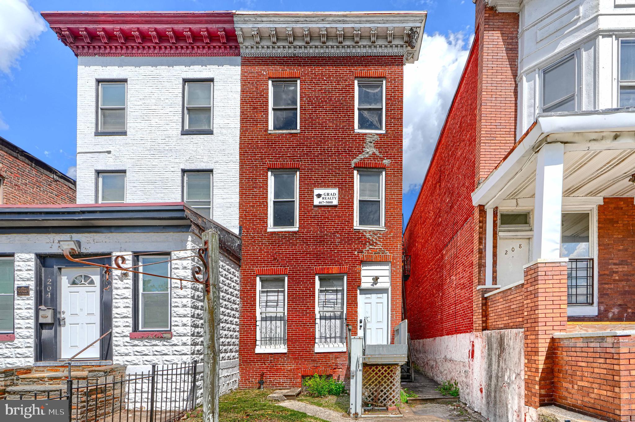 **Interested buyers are encouraged to reach out to learn more about potential programs that may assist with closing costs or offer low down payment options. Availability and eligibility vary—contact us for details**
This 4-unit property at 206 E 25th St, in the heart of Charles Village, is priced at $97,500 per unit and includes two 1-bedroom, 1-bathroom units, along with two 2-bedroom, 1-bathroom units. Conveniently located just a short distance from Safeway and major roadways like North Charles St, the property provides easy access to Johns Hopkins University, the Johns Hopkins Hospital, and other top employers in the area. The vibrant Charles Village neighborhood offers a perfect blend of urban convenience and community charm. With its prime location near local amenities, transportation, and key institutions, this is a sought-after location in Baltimore’s dynamic 21218 area. Don’t miss out!
**Interested buyers are encouraged to reach out to learn more about potential programs that may assist with closing costs or offer low down payment options. Availability and eligibility vary—contact us for details**