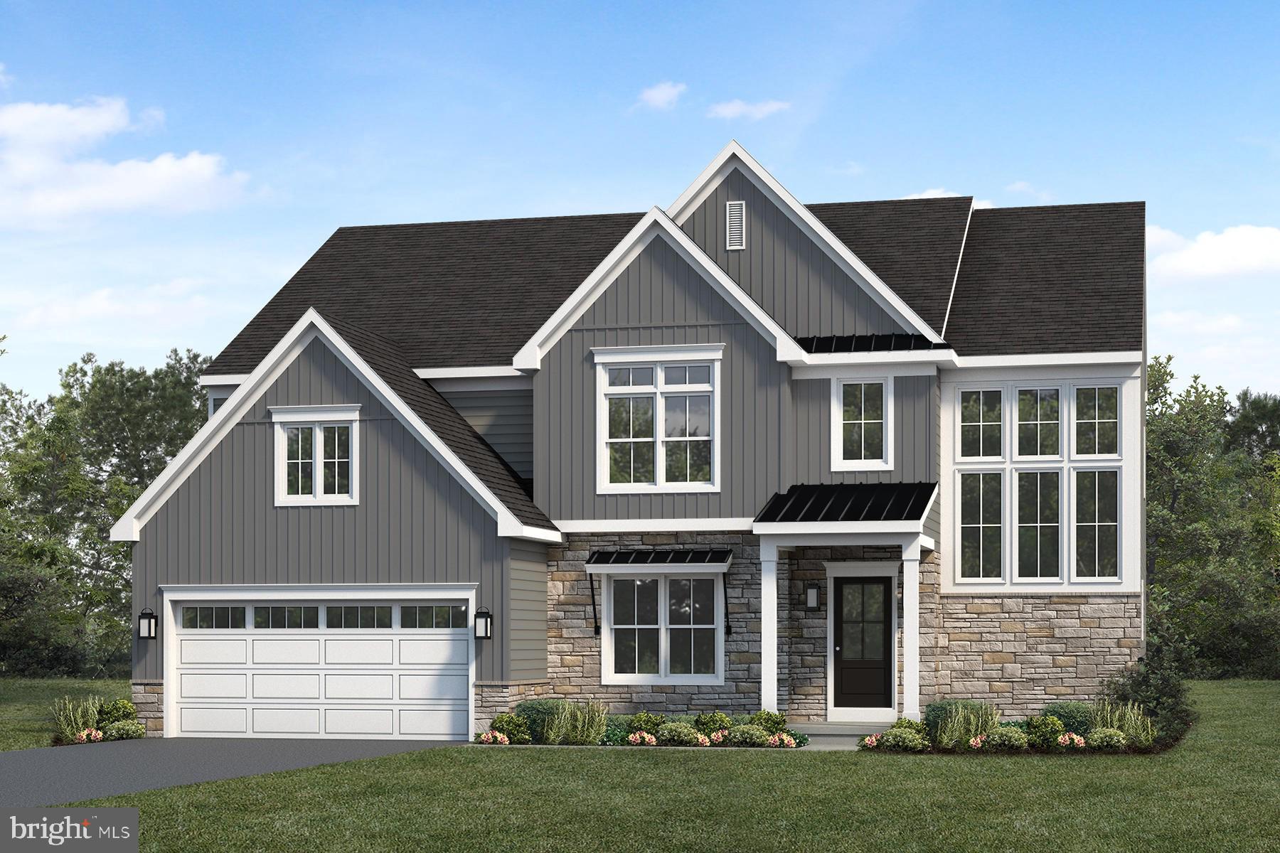 UNDER CONSTRUCTION – AVAILABLE THIS FALL: This grand 2-story home features a stylish exterior, a 3-car garage with mudroom entry, and 9’ ceilings on the first floor. A 2-story foyer creates a dramatic first impression and stylish vinyl plank flooring flows throughout the main living areas. The formal dining room is accented by craftsman wainscoting. The great room, warmed by a gas fireplace with floor-to-ceiling stone, opens to the breakfast area and kitchen. Enhanced cabinetry and appliances, quartz countertops with a tile backsplash, and a large island adorn the spacious kitchen. Adjacent to the kitchen is a sunny morning room with sliding glass door access to a composite deck. The 1st floor also features a guest bedroom and full bathroom tucked quietly to the back of the home. On the 2nd floor, the owner’s bedroom feels spacious with a cathedral ceiling and opens to a private bathroom complete with a tile shower, two vanities, a freestanding tub and an expansive closet. There are 3 additional bedrooms with enlarged closets, 2 full bathrooms including a Jack and Jill bathroom, and a convenient laundry room.