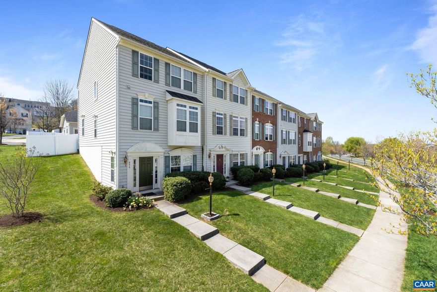 Move right into this meticulously cared for townhome in super convenient location. LOW MAINTENANCE exterior. Wonderful layout. Bright and spacious living/dining room combination. Eat-in kitchen with island, gas range and plenty of cabinet storage/counter space. Primary bedroom has en suite bath with soaking tub and separate shower. 2nd bedroom/home office and 2nd full bath. AWESOME family room with gas fireplace on 1st floor plus 3rd bedroom/home office and 3rd full bath. Xfinity internet. Ting fiber coming. Lovely, private brick patio in rear. Two car garage plus guest parking. UPGRADES: New lighting in kitchen and 2nd bedroom; New light added to ceiling fan in LR; New ceiling fan with light in primary bedroom; Freshly painted 2nd bedroom. What owners have LOVED about P at P: quiet community, friendly neighbors, great for pets, 7 play areas, beautiful mountain views, lots of sidewalks and easy access to trails, close proximity to 64/250 and excellent HOA. Quarterly fee includes trash and yard maintenance. Nearby Darden Towe park offers sports complex, river access and dog park. Short drive to shopping, schools, restaurants, farmers' markets, breweries, wineries, hiking and biking trails. Offers due Monday, 4/15 @ 5 pm.,Solid Surface Counter,Wood Cabinets,Fireplace in Family Room