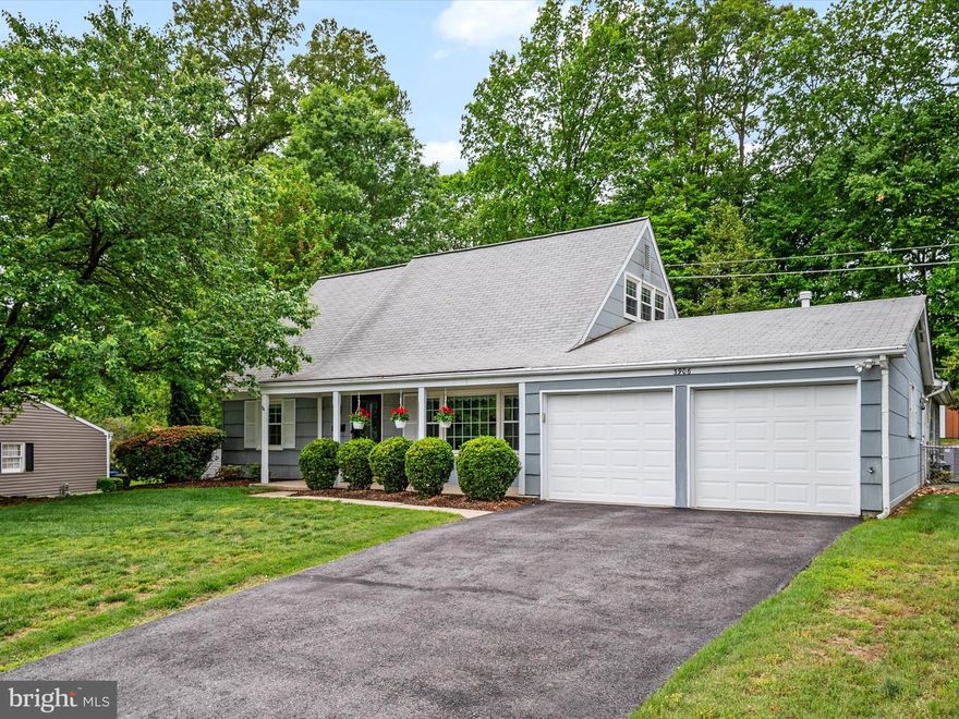 Welcome to your charming Cape Cod retreat! This rare gem, complete with a two-car garage, sits on a spacious lot backing to serene, mature trees. Inside, the main level offers an inviting living room bathed in natural light through updated windows, and a cozy eat-in kitchen perfect for family meals. The impressive 30x20 family room addition with fireplace provides a versatile space for gatherings and relaxation. You'll also find two comfortable bedrooms, a full bath, and a large utility room with ample storage and laundry on this level.

Upstairs features two additional bedrooms, including the spacious primary with a walk-in closet, and another full bath, offering flexibility for family or guests.

Enjoy peace of mind with a two-year-old whole-house generator. This wonderful home is conveniently within walking distance of a shopping center for easy errands and Yorktown Elementary School, making it an ideal location. With its solid structure and a history of loving care, this home awaits new owners to update & create lasting memories. Its convenient location provides easy access to DC, Fort Meade, and Baltimore, adding to its appeal. Welcome Home!