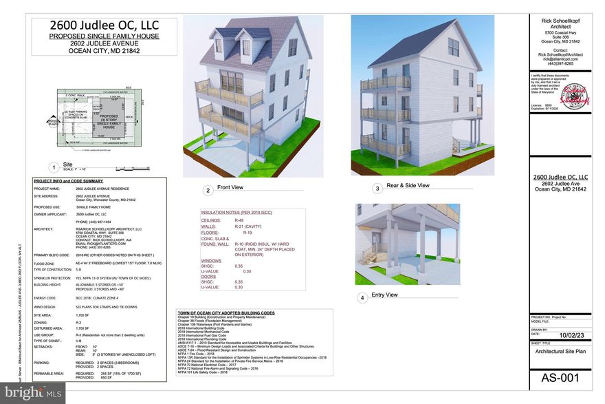 Owner financing now available. Buildable lot just three blocks from the beach, famous Ocean City Boardwalk in desirable Bayshore Estates neighborhood. Close proximity to Robin Park, Jolly Rogers, and many restaurants and bars. Plans completed by local architect available for this site. No approvals or permits have been obtained.