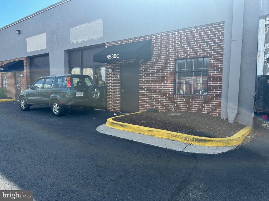Opportunity to rent an industrial space right off the Beltway with 4 parking spaces.   Lots of uses allowed in this space.  Currently there are 2 floors for a total of 3600SF of space with 2 HVAC systems and 2 toilets.  The tenant can use the space as-is or reconfigure for their own uses.  NNN lease, 5 year lease with 3% increases.  Automotive & Industrial Uses Permitted with Administrative Permit