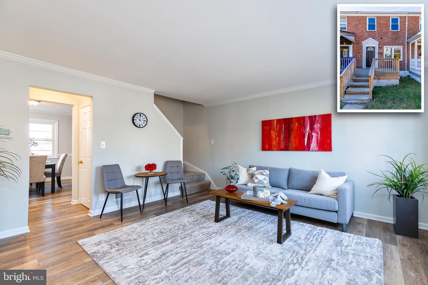 Beautifully Remodeled Row Home! Enter into your living area with new vinyl plank flooring the seamlessly flows through your formal dining area and kitchen.  Your gourmet kitchen features custom shaker cabinetry, stainless steel appliances and granite counter tops.  Upstairs you will find three generously sized bedrooms and a remodeled full bathroom.  The basement has been fully finished and features an additional large living area.  Outside you can enjoy relaxing on either the front or rear decks!  This home has been freshly painted and has all new carpet throughout so it is ready for you to move right in.  House is vacant and easy to show so schedule a showing today!