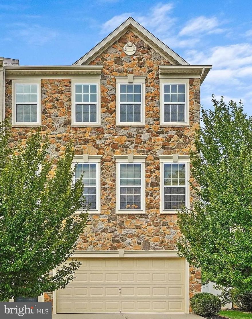 GORGEOUS BEL AIR END OF GROUP! THIS 24 FT WIDE STONE FRONT HOME IS READY FOR IMMEDIATE SETTLEMENT. METICULOUSLY MAINTAINED BY THE ORIGINAL OWNER. LOADED FROM TOP TO BOTTOM WITH RICHMOND AMERICAN’S CUSTOM UPGRADES! THREE-STORY BUMP-OUT, 2 CAR GARAGE, SIDE BAY WINDOW, FULLY FINISHED WALK-OUT BASEMENT/CLUB ROOM WITH HALF BATH AND PLENTY OF STORAGE. 9-FOOT CEILINGS THROUGHOUT, RECESSED LIGHTING, UPGRADED CARPET AND HARDWOOD FLOORING. AMAZING GOURMET EAT-IN KITCHEN WITH TOP-OF-THE-LINE STAINLESS-STEEL APPLIANCES, UPGRADED GRANITE COUNTER TOPS, 5 BURNER GAS COOKTOP, DOUBLE OVENS, OVERSIZED ISLAND WITH STORAGE IS PERFECT FOR FOOD PREP OR BAR SEATING, 10x11 SUNROOM/BREAKFAST ROOM. STUNNING OPEN FLOOR PLAN. THE LUXURIOUS PRIMARY SUITE INCLUDES CUSTOM LIGHTING, WALK-IN CLOSET, 10x11 SITTING ROOM & STUNNING SPA BATH RETREAT WITH ELEVATED DUAL VANITIES. ENJOY THE CONVENIENCE OF YOUR UPPER-LEVEL LAUNDRY ROOM. HUGE PRIVATE TREX DECK WITH WOODED VIEWS. EVERY BEDROOM HAS CEILING FANS ALREADY INSTALLED. OVER 3,000 FINISHED SQ FT OF LIVING SPACE. A MUST SEE! MINUTES TO BEL AIR, APG, I95, AND SO MUCH MORE. CALL THE AGENT TODAY FOR YOUR PRIVATE SHOWING.