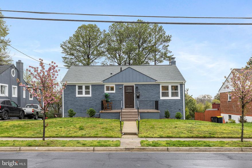 Welcome to this beautifully renovated ranch/ramble style home. This property was renovated in 2023 with a new kitchen showcasing new cabinets, stainless steel appliances, quartz countertops, freshly painted throughout, all new bathrooms and so much more. This home features an open concept with plenty of natural lighting. There are 3 bedrooms and one full bathroom on the main level. Sunroom that can also be used as an office that also leads to the backyard. The basement is fully finished with a large family room and a full bathroom, storage and laundry. A fenced in yard with a covered patio for all your outdoor gatherings. Close to shopping center such as the Mall at Prince Georges, many restaurants and major highway.