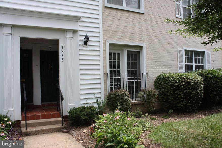 Charming first floor unit with 2 bedrooms, 1 bath. Neutral carpeting and paint throughout the property. Kitchen has new flooring and ample cabinet storage & counter space. Separate dining room with door leading to private patio and fenced-in area. French doors fill the spacious living room with natural light. Generous bedroom closets with double hanging bars and extra deep storage closet/pantry next to the kitchen.  In-unit washer/dryer. Bathroom has plentiful storage with a large medicine cabinet and wall shelf. Enjoy 2 pools and tennis court. Close to Shirlington, shopping, restaurants, and 395. Public transportation to the Pentagon, Apply on-line at McEnearney.com