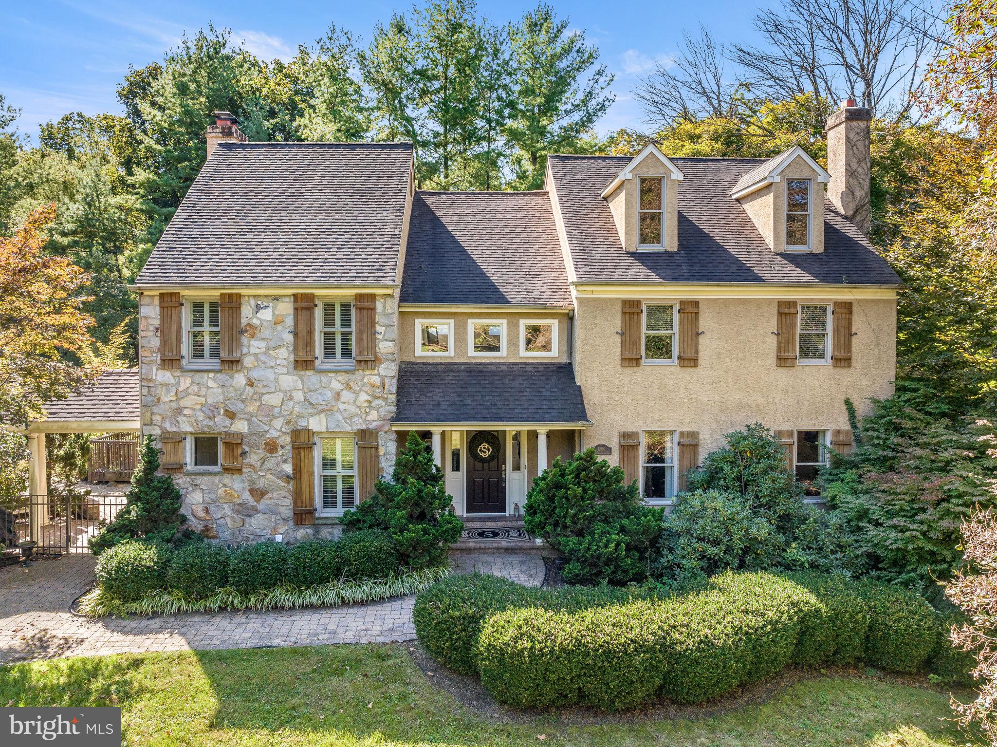 1206 Waterford Court in Gladwyne is an ideal place to call home. This beautiful center hall colonial residence is situated on 1.43 acres of flat land and features 5 bedrooms, 4 full bathrooms, with a total of over 4,100 square feet of living space spanning both upper and lower levels. As you open the front door, you'll step into a two-story foyer with a stunning staircase and a landing that overlooks the floor below.
Moving through the home, you'll appreciate the open layout and flow of the first floor. The heart of the home is the spacious kitchen with an eat-in area, a center island, and granite countertops throughout. Adjacent to the kitchen, there's a family room with a wood-burning fireplace and sliding glass doors leading to an expansive deck. You'll also find a roomy dining area, perfect for hosting large gatherings, and a formal living room with another fireplace. A half bathroom and a laundry room complete the main level of this home.
Heading upstairs, the primary bedroom includes a walk-in closet, two additional closets, an ensuite bath with a walk-in shower, and an extra-large soaking tub for added luxury and relaxation. Three more well-sized bedrooms share a full bathroom to complete the second level.
The fully finished, walk-out lower level is heated and cooled and features two full bathrooms, a workout room, an office, an additional family room/game room, and a room currently used as a bedroom with its own bathroom. The garage, attached by the breezeway, includes a loft area with soaring ceilings, just waiting to be finished. The entire back of the home is fully enclosed in with iron estate fencing.
The location of this home is unbeatable, with proximity to major highways, a short walk to The Philadelphia Country Club, the renowned Lower Merion School District, and all the charm that Gladwyne has to offer.