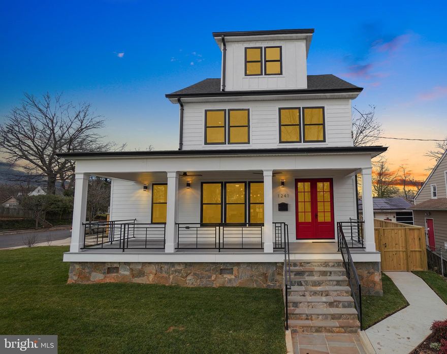 New Construction! Ideally situated, 1241 Geranium St NW sits on a large corner lot on a tree-lined street in the charming Shepherd Park neighborhood. It’s just steps to the Parks at Walter Reed with the new Whole Foods, Jinya, and soon-to-open restaurants including Mezeh, the Charmery, Starbucks, and much more. With 6 bedrooms and 5.5 baths and approximately 5,000 square feet, this stunning home spans four levels and is superbly designed for comfortable living inside and out. Standout details found throughout include gorgeous sand-in-place white oak hardwood flooring, a fireplace, built-ins, crown moulding, coffered ceilings, recessed lighting, and large windows. The front of the house (on Geranium St. NW) boasts an elegant wrap-around porch with double doors leading to the main level, which has a den/office, a formal dining room, living room, and a chef’s kitchen with a large center island. The kitchen opens to a great room, with excellent indoor-outdoor flow through double doors to a spacious composite deck and the large, flat, fenced rear yard. Also found on the main level is a powder room, convenient mudroom with built-in storage, and a side deck facing 13th St. NW. On the second level, each of 3 sunlit bedrooms has an en-suite bath. The luxurious primary suite comes complete with a spa-like bathroom and a large walk-in closet with custom shelving. The second level also offers the convenience of a laundry room with stacked washer/dryer and room for laundry accessories. On the third level, you’ll find two additional bedrooms, a full bathroom, and a bonus space for recreation or project room, as well as tree top views from the multitude of windows. On the finished lower level there is a full bathroom, closet, and separate entrance.  The lower level can serve as additional recreation space or a 6th bedroom for guests or an in-law or au-pair suite. Last but not least, the property has a 2-car garage with upgraded electrical to allow for the installation of an EV charger and an in-ground sprinkler/irrigation system. Take the short path from the garage to the east side entrance and into the mud room. Out and about in the neighborhood, the amenities don’t get much better! Go for a bike ride, hike, or walk in nearby Rock Creek Park. Enjoy shopping and dining at the Parks at Walter Reed or take in a free concert on the Great Lawn. Neighborhood schools include Shepherd Park Elementary School, Deal Middle School, and Jackson-Reed High School. DC International Public Charter School (middle and high school) is nearby in the Parks at Walter Reed. Multiple bus routes pass through the area, and the Takoma Metro is a short walk away. Easily reach the bustling entertainment centers of Silver Spring and Takoma Park, and it’s a short commute to Bethesda and downtown DC. With so much to offer, 1241 Geranium St NW is your chance to experience quality craftsmanship on an exceptional lot in a fantastic neighborhood.