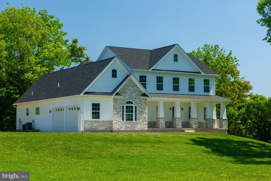 Impressive home built new 1 year ago that has 4 bedrooms with 4.5 bathrooms and boasts 2670 sq ft of finished living space.  This home sits at the end of a cul-de-sac on 3 acres.  The trees and location make this a very private lot.  Walking up to the home you will be impressed with the beautiful stonework and large front porch.  Upon entering the home, you will see the spacious dining room that then leads into the massive kitchen.  Off the right side of the front foyer is the study.  The study has custom built-in shelves and windows that face the front of the house.  Down the main hall towards the rear of the home is the half bath. The rear of the home is open concept with the kitchen and family room.  The kitchen is nicely equipped with stainless steel appliances, gas stove, under cabinet built-in microwave, stainless steel farmhouse sink, quartz countertops, and a waterfall kitchen island.  The family room boasts a two-story ceiling and has tons of natural light.  The room is large enough for a sectional and features a gas fireplace for cozy winter nights.  The spacious primary suite is on the main level and features 2 walk-in closets and an en-suite bathroom.  The bathroom has separate vanities with a free-standing soaking tub and large tile shower with multiple shower heads.  Down the hall from the primary suite is the laundry room that is ginormous.  Upstairs there are 3 bedrooms all generous in size.  They all have attached private bathrooms and walk-in closets.  The basement is unfinished and ready for the new owners to finish how they wish.  There is a Culligan water system for the entire house and a reverse osmosis system for the kitchen.