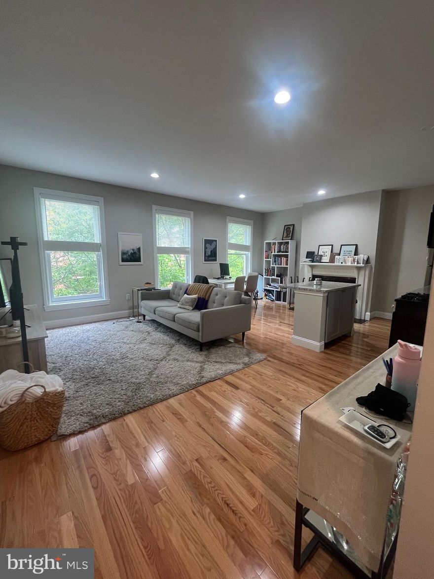 BRAND NEW large 1 bedroom in historic Rittenhouse Square townhouse. Enjoy the Benefits of Modern Convenience with historic character with high ceilings, hardwood floors, light open spacious living room with 3 windows facing Pine Street, working Fireplace & original Mantle, chef's Kitchen, gas stove, dishwasher, built in microwave, granite counter tops, lots of cabinets. Laundry in unit and TONS of closest space. Water included in the rent, tenant pays electric and gas. Enjoy all the City offers, shopping, restaurants, entertainment, museums, historic sites. Convenient to UPenn, Drexel, HUP, CHOP, Hahnemann, Pennsylvania & Jefferson Hospitals, Avenue of the Arts, public transit, PATCO NJ Hi-Speed line, highways. Cat friendly only, no pet fees. First month rent, last month rent, and security deposit due up front at lease signing.