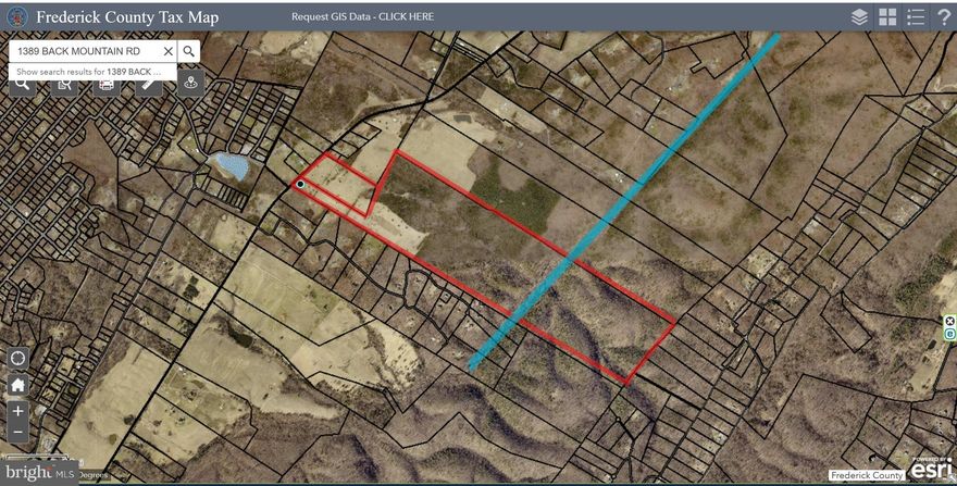 203 +/- acres of pristine rural land at 1389 Back Mountain Road in Frederick County with pastoral mountain views.  Features include rolling topography and scenic Hogue Creek.  Please see attached exhibits for aerial views, location map, topography, water features and building sites.  Priced to sell at only $7,143. per acre.