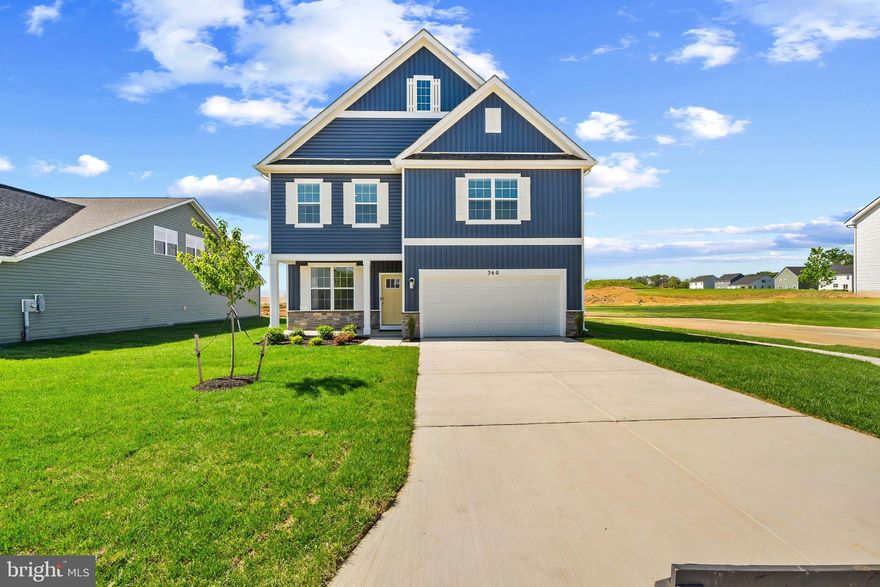 IMMEDIATE DELIVERY! Come see this 4 bedroom, 2.5 baths, with a generous 2 car garage, Fully equipped gourmet kitchen with stainless steel appliances, 25 cu ft side by side refrigerator with in door water/ice, multi cycle dishwasher, disposal, range and microwave with Aristokraft kitchen cabinetry, LED work area kitchen lighting and quartz countertops. Large island with sink. America's "Smart Home Technology" featuring Quisys IQ HD touchscreen with camera, Wi-Fi video doorbell, Echo Dot speaker with Alexa, Z-Wave programmable thermostat, smart light switch available and Keyless Entry front door lock with deadbolt, flat screen prewires with cat-6 outlets in primary bedroom and living area, and finally a Wi-Fi enabled garage door opener. LVP flooring on main level, two panel interior doors with brushed nickel hardware, wall to wall carpeting in bedrooms, ceiling fan pre-wires. Contact us today for your tour!!