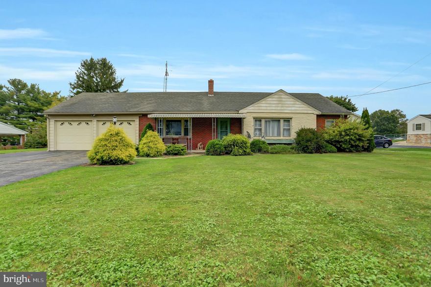 Brick, ranch style home located in the village of St. Thomas.   Over 1400 sq ft of 1 floor living offers a primary bedroom with en suite remodeled full bath with soaking tub and separate shower, 2nd bedroom and additional full bath.  Convenient laundry room, eat in kitchen with oak cabinets,  living room with hardwood floor and a family room with wood stove.  Rear screen porch and great flat back yard.  2 car attached garage with rear storage area.    Full basement.   Public water and sewer.  Heat pump for heat and a/c.  Fuel oil furnace for backup.   Home could use some minor TLC.  Home is being sold "as is." Cash and conventional buyers only.  Interior pictures will be provided prior to going active.  Active status will begin 11/22.