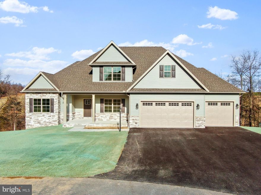 Welcome to Melrose Meadows III, where quality craftsmanship meets thoughtful design. Currently under construction by Greenworth Homes, this stunning Weston model is located on a spacious corner lot in a quiet cul-de-sac on Helens Drive. This home features 4 bedrooms, 2.5 bathrooms, and an unfinished walk out basement, offering plenty of space and future potential. The primary suite is conveniently located on the main level and includes a private en-suite bath. The main level also offers laundry, a gas fireplace in the great room, and an open-concept layout that seamlessly connects the kitchen, nook, and great room. Enjoy outdoor living with the lower-level patio, and admire the beautiful stone and vinyl front exterior that adds curb appeal. Upstairs, you’ll find three additional bedrooms, offering flexible space for family, guests, or a home office. Additional features include a 3-car garage and a generously sized lot, giving you the room to grow in a beautiful neighborhood.