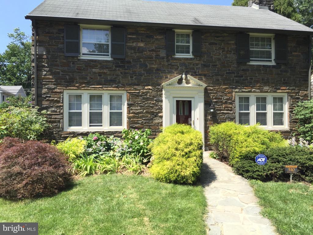 Wonderful updated stone colonial home in sought after Merion Park. A nice center hall welcomes you inside. The Living Room is spacious with a stone fireplace. The lovely Dining Room has built-in cabinetry. The updated eat-in Kitchen boasts granite countertops and stainless streel appliances and is open to a wonderful Breakfast Room which flows into the open Family Room with sliders to a slate patio and the rear yard. The second floor has a nice sized Main Bedroom with en-suite updated full Bath. There are 3 additional Bedrooms and an updated Hall Bath on this floor. The Lower Level is finished with a newer floor, a half Bath, and a Laundry Room. Charm abounds throughout this spacious home with hardwood floors, crown moldings, and deep window sills. Truly a fantastic home in a fantastic walk-to location!