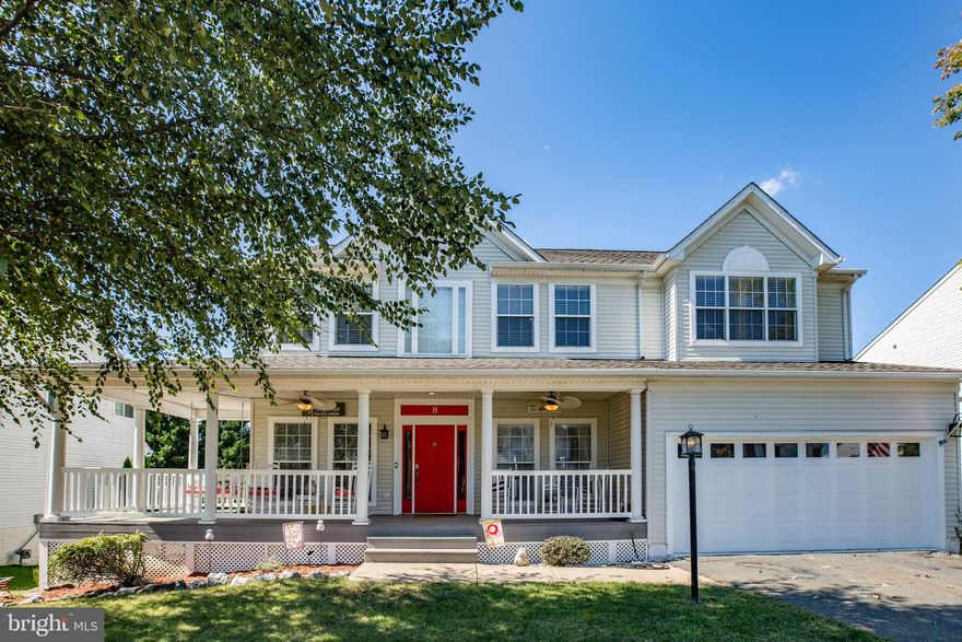 Move in Ready 3-Finished Levels, 5 Bedroom Colonial! Country Style Wrap Around Porch with Swing Conveys, Recently Painted, Upgraded Kitchen, Roof Replaced 2017, Open Floor Plan, Main Level Office, Separate Dining and Living Room, Two Story Foyer, Stainless Steel Appliances, Granite Counters, Kitchen Island, Upgraded Light Fixtures, Main Level Laundry, Two Car Garage, Deck off Kitchen to Patio Below, Finished Basement Walk-Out Level, 6th Bedroom NTC with Full Bath, Full Kitchen in Basement with Plenty of Storage.