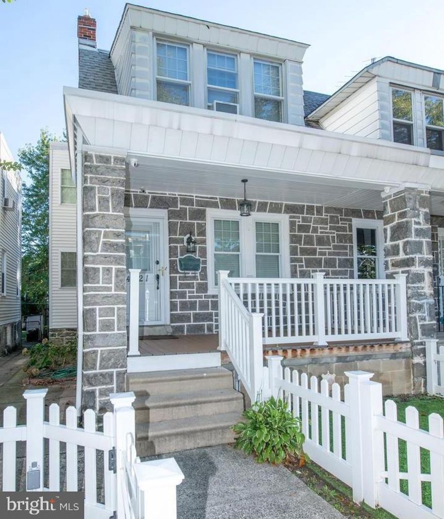 Welcome  to this beautiful Twin home in the Tacony section of Philadelphia. This home has a very nice sized porch in the front of this home.  It offers two very spacious bedrooms, with plenty of closet space in each room. Hardwood floors are throughout the first floor. The kitchen has been updated in the last couple of years with stainless steel appliances and a quartz countertops. This home features recessed lighting throughout the entire house. There is a full basement with two additional rooms that can be used for storage and a work space.  The roof was installed in January 2020 so it is pretty new. The home also includes an energy efficient tankless combo heater & hot water system. There is a hard wired security and fire alarm system installed in the home.