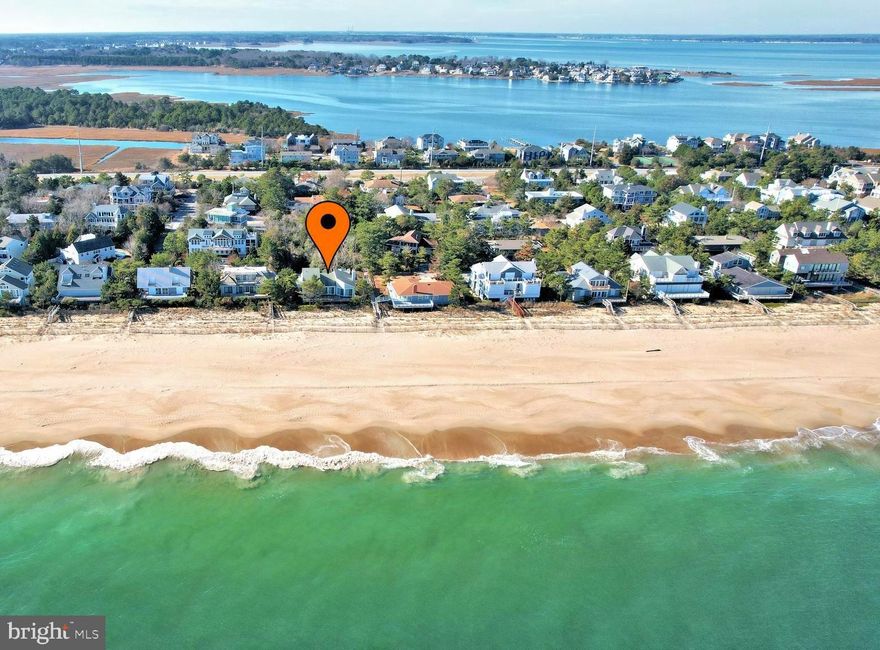 Take advantage of this fabulous opportunity to own a house on an 80' wide Ocean Front lot in the North Bethany community of Cotton Patch Hills. The contemporary design beach house has stunning views of the ocean and the bay. This 4-bedroom, 3 bath home is your private getaway and great for entertaining. This quintessential beach community offers the very essence of beach living. Enjoy the ocean sunrise from most rooms, including 2 private bedrooms. The private western facing screen porch with roof top deck, affords bay view sunsets. Vaulted ceilings, a spacious kitchen, ocean front dining, large ocean front deck and great beach storage are just a few of the amenities of this house. Very privately located on the end of a cul-de-sac, with no traffic. The protective dune spreads on to a broad, sandy, private beach. Cotton Patch Hills has a long history and offers privacy to property owners with its mature landscaping. It is the only oceanfront community that has a private beach, and also its own bayside amenities, including 2 tennis/pickleball courts, a boat ramp, and private marina with access to the Indian River Inlet. The Fresh Pond bike trail entrance is less than 1/2 mile away. Cotton Patch Hills derives its name from the cotton flotsam which spread over the shore dunes after a Spanish merchant vessel ran aground in the 1700s. Restaurants, shopping, boardwalks, and attractions are close by in both Bethany Beach and Rehoboth Beach. This is an especially attractive purchase considering the recent settlement of a 75' wide ocean front vacant lot, in a nearby community, for $5,500,000. Come see for yourself- make an appointment now!