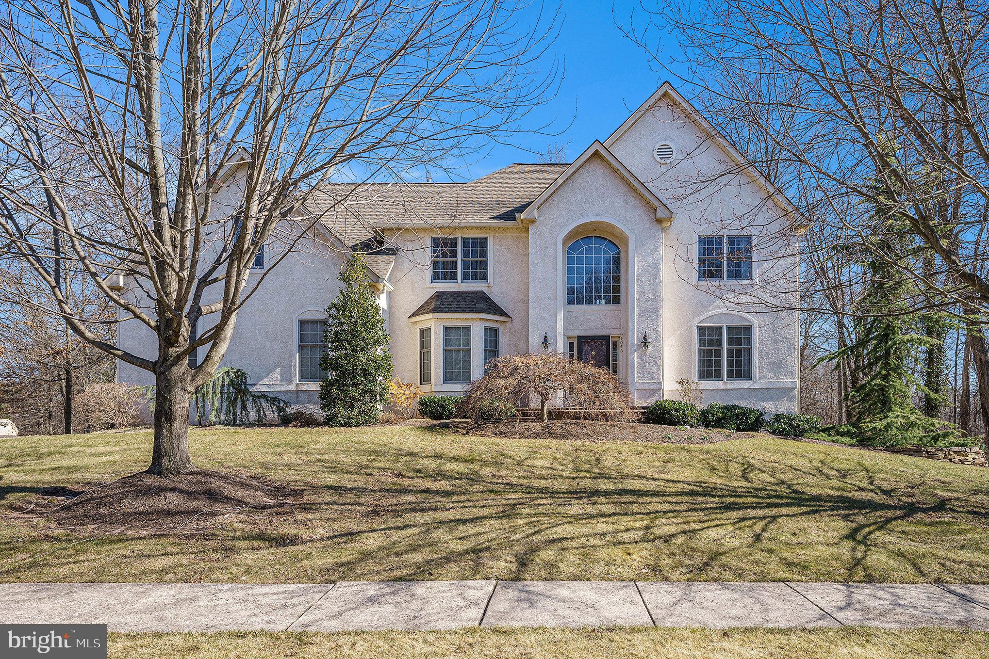 Welcome home to this meticulously maintained 4-bedroom, 2.1-bath colonial in the highly sought-after Kingwood Estates development! Nestled on a premium park-like lot, this stunning home boasts exceptional curb appeal, inviting guests into a sun-drenched, open floor plan spanning 3,664 sq. ft. The main level welcomes you with a grand two-story foyer, flanked by a spacious formal living room and an elegant dining room—both featuring crown molding accents and gleaming hardwood floors. At the heart of the home, the gourmet kitchen impresses with granite countertops, a center island with countertop seating, pendant lighting, 42” cabinets, stainless steel appliances, and a breakfast area with access to the expansive newer rear deck. Adjacent to the kitchen, the soaring two-story family room is a showstopper, highlighted by a floor-to-ceiling brick wood burning fireplace, large windows, and skylights that flood the space with natural light. A private home office with French doors and serene views provides the perfect setting for remote work. Completing the main level are a stylish guest bath, a convenient laundry room with cabinetry, direct access to the two-car garage, and an additional door leading to the deck. The upper level continues the open-concept design with a butterfly staircase and an overlooking hallway. The luxurious owner’s suite boasts vaulted ceilings, a separate sitting area, two walk-in closets, and a newly renovated en-suite bathroom featuring a dual vanity, soaking tub, and oversized stall shower. Three additional generously sized bedrooms with spacious closets share an updated hall bath. The massive unfinished basement offers endless potential with 9-ft ceilings, sliders to the backyard, and ample windows bringing in natural light—perfect for future expansion or abundant storage. The rear yard, backing to open township space, ensures both privacy and breathtaking natural views. Outdoor living is a dream with multiple spaces to enjoy, including a newer Trex deck and a lower-level patio—ideal for relaxing or entertaining. Pride of ownership shines throughout this home, with tasteful décor and numerous recent upgrades, including a new water heater, water softener, garage doors and openers, storm doors, interior lighting, front porch, deck, rear patio, landscape lighting, improved backyard drainage, and more. Prime location—just minutes from shopping, dining, parks, walking trails, major highways, and prestigious country clubs. With an excellent layout, unbeatable location, and incredible value, this home is a rare find. Only a relocation makes this sale possible—don’t miss out! Schedule your tour today!