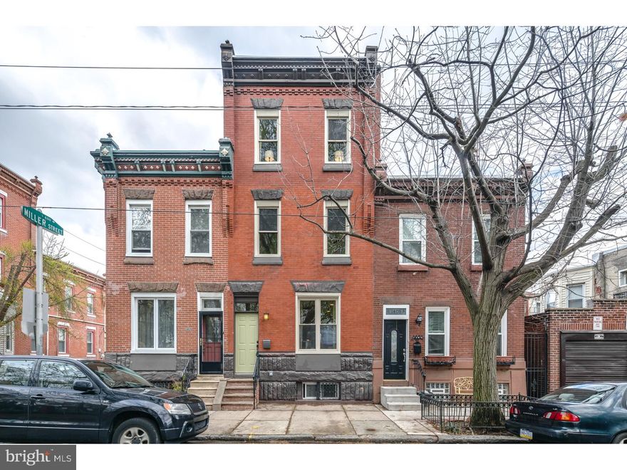 Magnificent describes this three bedroom, three-story brick facade home in one of the most desired neighborhoods in Philadelphia (the heart of Fishtown). Enter in to a large modern, open floor plan with formal living and dining space with tons of natural light. The one feature you will notice is the original refinished hardwood floors. The main level also has recessed lighting.  As you go back to the kitchen you will love features such as shaker cabinets, stainless steel appliances, gas cooking, goose neck faucet with under mount sink, pristine quartz counters, an island, and glass tile back splash. Behind the kitchen is a convenient powder room, mudroom/pantry, and access to a rear yard perfect for summer bbq. Second floor has two large bedrooms with ample closet space and the hall bathroom with custom tile soaking tub and storage vanity. The third floor master bedroom has an en suite Master bathroom, subway tile and frame less glass enclosed shower and a large granite top storage vanity also with plenty of closet space. Single panel doors throughout, inlayed flooring refinished to perfection, central air, and ample storage space throughout.  Master suite has a large laundry room with side-by-side washer and dryer. Additional storage area on first floor under the stairs.  Block is very private and on wide block with easy access to parking as there are no homes across the street.  Is one of the finest renovations with meticulous attention to detail in Fishtown.  We welcome your visit today !  Easy to show.   Owners are licensed PA Realtors.
