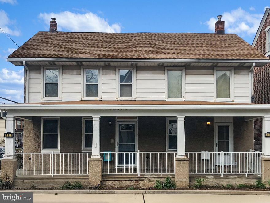 Two-unit side-by-side duplex at 3 East Third St, Pottstown, offering strong rental income potential with a total market rent of $3,500/month. Unit 1 (1 East Third) features 3 bedrooms, 1.5 baths, a large kitchen with wall ovens, laundry, and a rear fenced yard. It has oil heat with a new oil tank (2023) and recently serviced boiler (2025). Long-term tenant currently pays $1,900/month month-to-month and rents two garages. Unit 2 (3 East Third) is vacant and ready for occupancy or rental, with 1 bedroom, 1 bath, laundry, two-story living room, dining room, and a private rear deck. It has oil heat with a recently serviced furnace (2024) and a detached 4-car garage, with two garages rented and one used for owner storage. The uncommon detached garage and ample parking are highly desirable features for tenants or owners alike. The second story offers potential to convert into a 2-bedroom apartment with Borough approval, providing additional income possibilities. This duplex is ideal for investors or owner-occupants seeking cash flow and future growth in a desirable location. As-is sale but seller will provide clear CO,