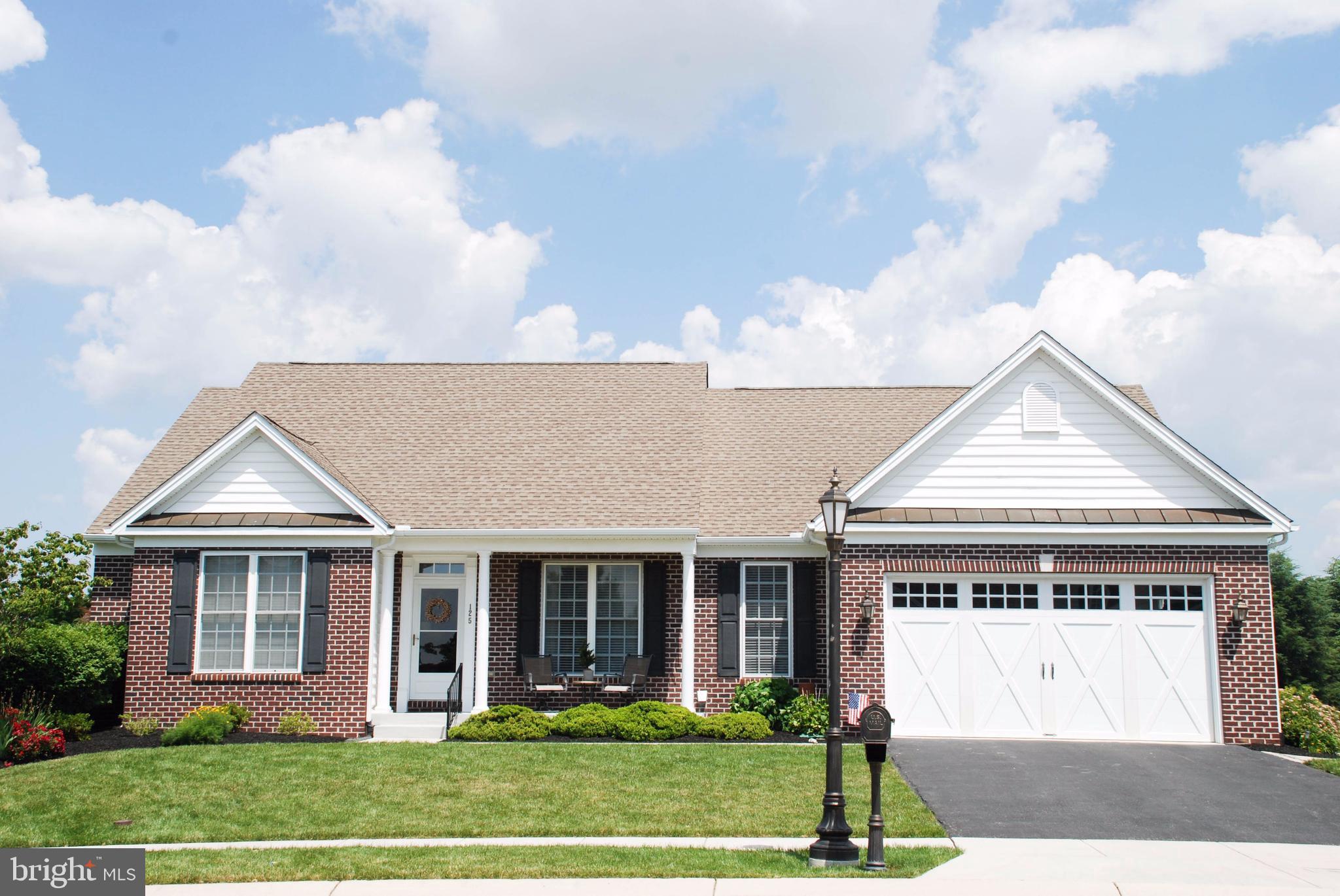 This one has it all. One level living in comfort and style. You will love this open plan-options for entertaining and or quiet enjoyment. Great Room w/ gas FP, Eat-in kitchen w/ granite counter tops & new flooring opens into the Sun room with vaulted ceilings- MBR is a Retreat w/ sitting-Over sized soaking tub/California w/in closet. Tailored blinds and window treatments, Extensive hardscape & la