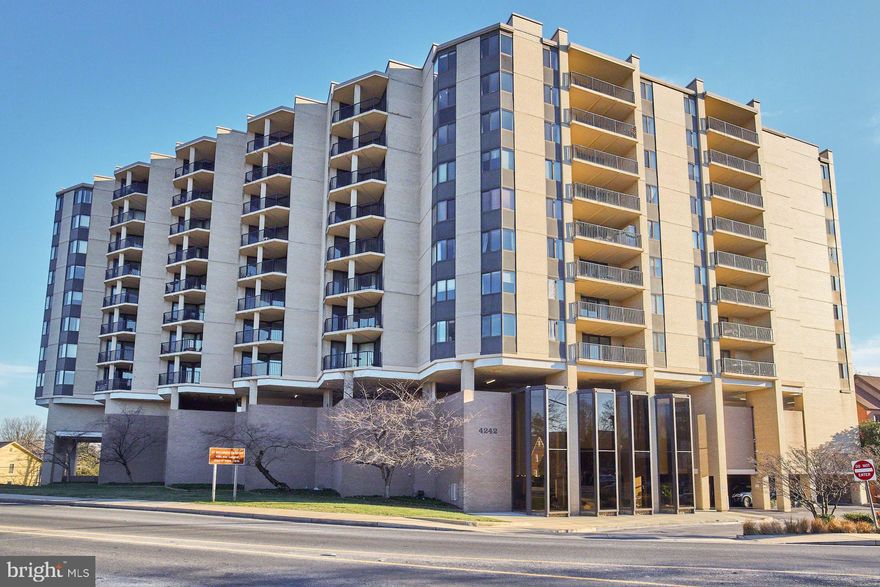 Terrific value, spectacular location! Conveniently situated on the Bethesda / Chevy Chase border, this spacious, contemporary 1-bedroom condo has a quiet, small building/boutique-style feeling but fabulous amenities (24-hr desk & rooftop pool!) and utilities are included. Large windows, fresh paint & new flooring  makes the floor plan feel open and airy. Kitchen has stainless steel appliances and gas cooking. Very generous closet space throughout, including the bedroom walk-in. Small storage bin included. Updated electrical and new lighting in 2022. New thermostat and convectors have been replaced. You will love the proximity to all the local restaurants and the Bethesda Metro Station is just blocks away (incl. the upcoming Purple Line). One reserved GARAGE parking space conveys. Designated guest parking for visitors in front and in garage - see front desk for permit.