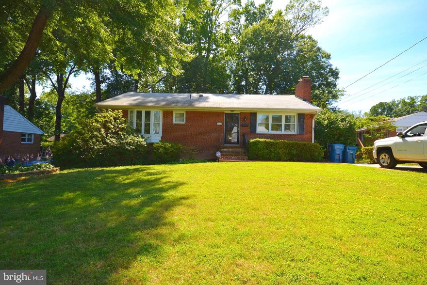 Investor opportunity or commuter owner dream. Hardwood and ceramic tile floors throughout. Expanded brick raised rambler on 0.28 acre lot in commuter dream location just inside Beltway at Braddock. Beautiful mature landscaping all around the lot. Sunroom addition on the back adds space and light!  Tenant out 7/1. Update and enjoy or built a massive home here in this delightful quiet neighborhood.