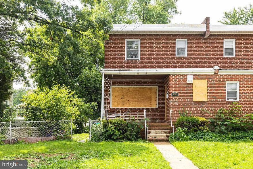 Don’t Miss This Incredible Opportunity Near Pimlico!  This charming 3-bedroom rowhome is full of potential and waiting for your personal touch. Step inside to find hardwood floors, a spacious living room, and a separate dining area perfect for entertaining. Enjoy relaxing evenings on the welcoming front porch or take advantage of the partially finished basement offering bonus living space and an additional half bath. With 2 half baths, a functional layout, and classic character throughout, this home is ideal. Conveniently located near major routes, shopping, and transit.  Schedule your tour today—this one won’t last long!  Property sold as-is.