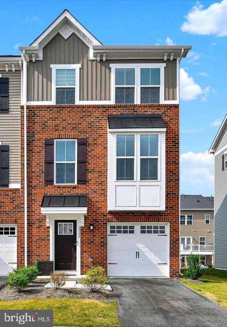 **AVAILABLE FOR MOVE IN AFTER JUNE 4TH** Beautiful townhouse for rent in the desirable James Run community of Bel Air, built in 2023 and designed for modern, low-maintenance living. This spacious end of group home features 3 bedrooms, 2.5 bathrooms with a Primary suite that includes walk in closet & spa like bath, convenient laundry is also located on this upper level.   The gourmet kitchen offers gas cooking, stainless steel appliances, granite countertops, and a large island, with a deck just off the kitchen—perfect for entertaining or relaxing.  An open-concept layout with a large family room and dining area, featuring multiple large windows for extra added natural light. A bonus room on the main level provides a great space for a home office or flex area. Additional features include a one-car garage, energy-efficient HVAC, a tankless water heater for lower utility bills and no lawn maintenance. Enjoy access to the community recreation center with pickleball courts, fitness rooms and walk to several fantastic nearby restaurants. Conveniently located near I-95, Aberdeen Proving Ground (APG), and Amtrak, this home is ideal for commuters. Don’t miss this opportunity to enjoy the beautiful summer days ahead in this sought after neighborhood schedule your tour today! Applicants must have a minimum 650 credit score and income of at least two times the monthly rent.  A $40 application fee applies per adult over the age of 18 yrs old, link is through Rent Spree.