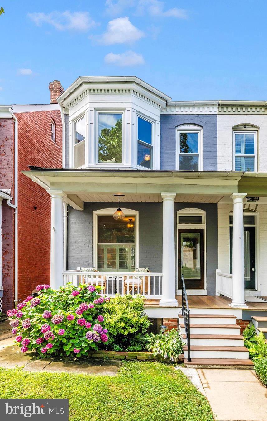 Classic turn-of-the-century townhome bursting with character and rich original architectural detailing, yet thoughtfully renovated and updated for a perfect pairing. Soooo well located only steps to fun, sports, food, drink, music, shops, theatre, Hood College, galleries…in every direction of beautiful Historic Downtown Frederick! You’ll be seeing 💕 fireworks the minute you step on this inviting mahogany floored front porch, thru the tasteful original front door with beveled glass and into the foyer which opens to cheerful flowing light filled space…eat-in kitchen flows out to deck decked out gazebo with low voltage remote lights, fridge, speakers, TV …you name it and it all conveys! A deep sun-filled garden with abundant parking is accessed through McClellan Alley, which Rockwell Terr shares. Yes, big shed does convey. Head upstairs and check out the large front bedroom with bay window and walk in closet…two more bedrooms AND the back bedroom opens to your back porch perch on the world…..no two skies will ever be the same… sunrise, sunset, mature tree top views and colorful gardens bursting with blooms all for you to feast on. Make sure you peek up to the way cool attic, perfect little escape zone to OM out, home office, art studio, playroom…fit it out for whatever you like. Down below is a full, partially poured basement with high ceilings, a work sink, and shelving. No washer and dryer down here because it's up where it’s easy to get to :) You will always be in control with a little click click click… new heating and cooling mini split system is individually remotely controlled and so shhhhh quiet! 🤫 Some important updates include Front Roof 2019, Back Roof 2025, and Electric Hot Water Heater 2024. Although it doesn't look like it, all the windows have been recently replaced with Thompson energy-efficient, tilt-in, easy clean windows, wrapped sills, and screens. Even the big, beautiful front window. Windows that work and clean, transparent screens in older homes are rare.