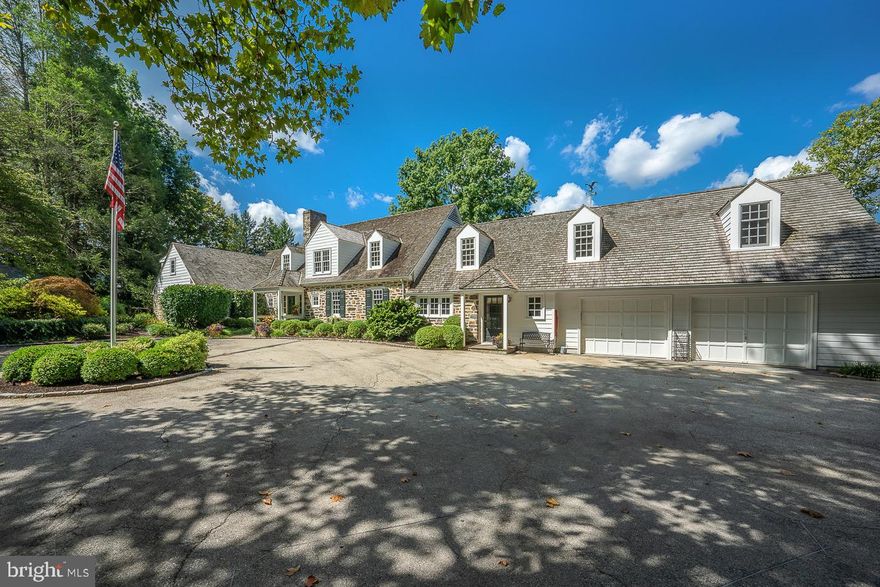 Welcome to 630 Carisbrooke Road,  a completely updated and expanded home on a coveted private lane in a north side Bryn Mawr location. On over one and a half acres, the property provides plenty of privacy and room to enjoy the beautiful grounds. This charming expanded stone Cape Cod style home provides both formal and more casual areas for entertaining or relaxing with family and friends. Recent improvements include a gourmet eat-in Kitchen adjacent to the large family room, providing the open floor plan in demand today. Upstairs, there are 3 bedrooms and the flexibility for another. A first floor bedroom is currently used as a guest room but could be the primary.  The second-floor primary bedroom suite has two full bathrooms, and his and hers walk-in closets. Extensively and thoughtfully landscaped,  the property has a walled flagstone terrace, a swimming pool with hot tub, and beautiful gardens.  Much of the exterior siding has been replaced with Hardy boards This property also has an elevator and whole house generator. Best of old-world charm with updated systems.
