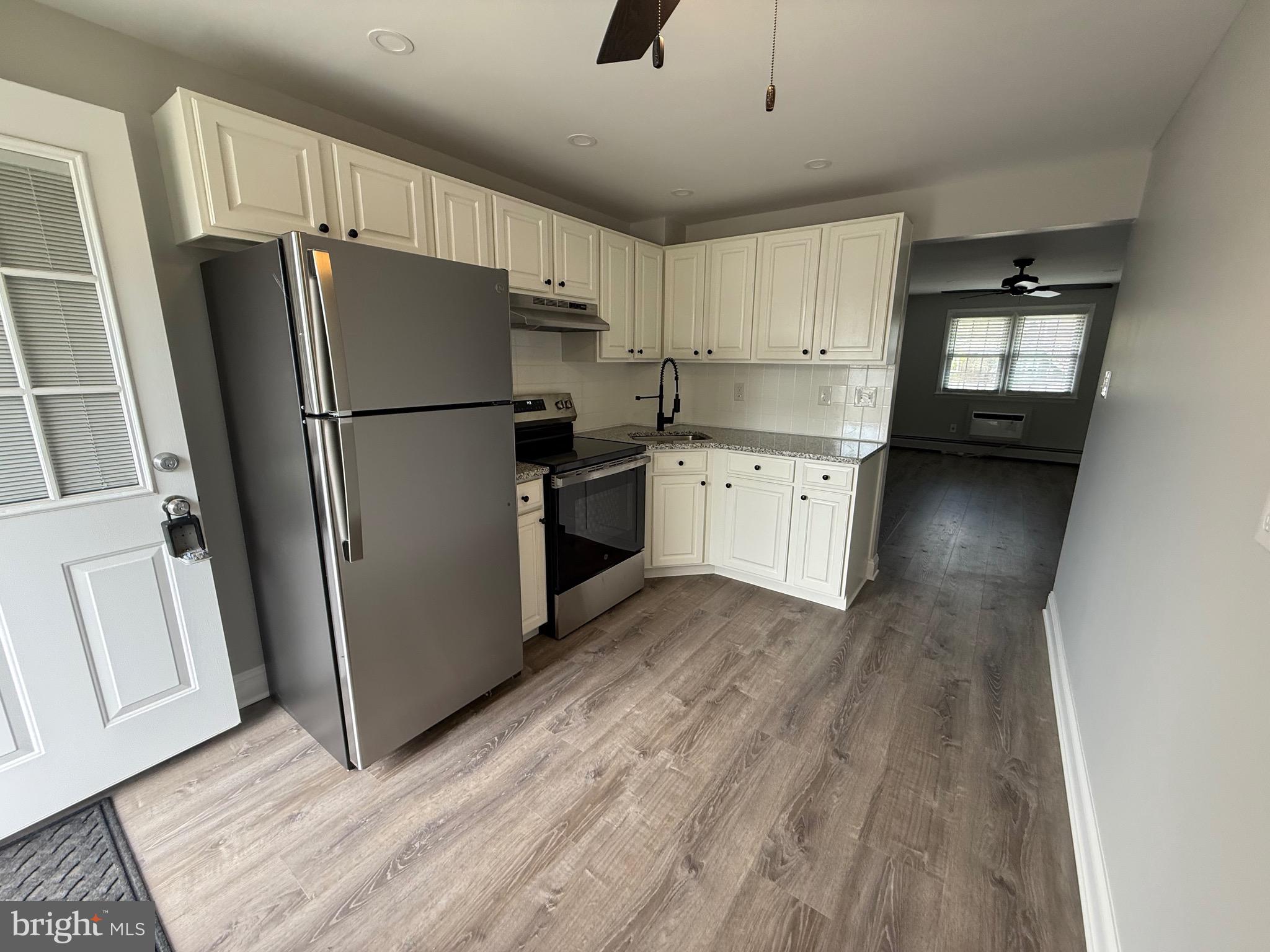 This fully renovated 2nd floor 2-bedroom, 1-bath apartment is located on a quiet residential street in Lansdale Borough, within walking distance to the train station and downtown Main Street’s shops and restaurants. All New Flooring and Freshly painted from top to bottom, the unit features all-new modern panel doors, a modern kitchen with granite countertops, tile backsplash, and brand-new stainless steel refrigerator and range. There is a brand new in unit washer and dryer! The bathroom has been completely updated with wood-look ceramic tile flooring, large-format shower tile, a new tub, and all new fixtures. Both bedrooms are generously sized with excellent closet space, and every room includes new LED recessed lighting and ceiling fans. Additional features include two off-street parking spaces, a large private storage unit in the basement, and an outdoor balcony with room for seating. Rent includes heat, hot and cold water, sewer, lawn care, snow removal, and trash. Pets are considered on a case-by-case basis with a $400 non-refundable fee and an additional $50/month per pet (no reptiles, no dogs over 35 lbs). Applicants must have good credit and pass criminal, credit, and background checks—no prior evictions.
Total due to movie in - 1st month rent & security deposit of $2,500