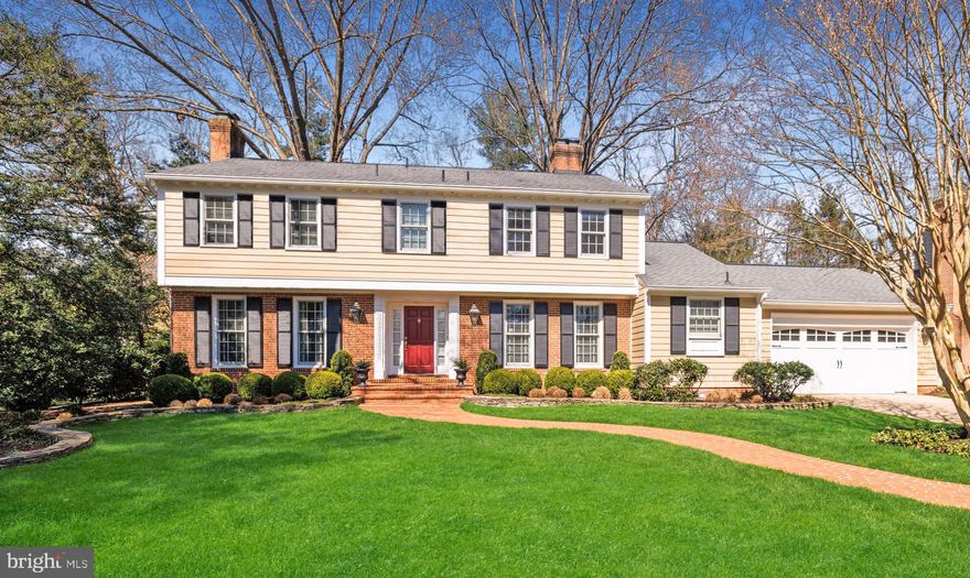 Welcome to 8000 Horseshoe Lane, an exceptional colonial located in the highly desirable neighborhood of River Falls in Potomac, Maryland. This four bedroom, three full bathroom and two half bathroom home is the perfect blend of timeless elegance and modern design. Thoughtfully updated by Erinn Construction and designed with style and sophistication by Washington DC mainstay G.L. Smith, no project has been left behind and no detail unattended, making this home truly move-in ready. As you approach the home, you'll be struck by its charming curb appeal. From the moment you step into the foyer, the striking hardwood floors that flow throughout the main level of the home will impress you. The gourmet kitchen addition is the “wow” and truly a chef's dream come true. With top-of-the-line appliances and exquisite finishes, this kitchen has everything you need to create culinary masterpieces. The six burner Thermador gas-range is perfect for cooking up a storm, while the granite countertops and custom tile backsplash add a touch of elegance to the space. The paneled Sub-zero refrigerator, oversized island with bar seating for four, built-in bookshelves, and pantry make this kitchen both functional and stylish. The custom Dutterer cabinetry provides ample storage space for all your kitchen essentials, and the built-in desk tucked in the corner of the room is perfect for working from home or keeping your recipe books organized.The kitchen hosts a cozy wood-burning fireplace and eat-in kitchen area. The newly designed space showcases a stunning elevated barrel ceiling with wainscoting, adding a touch of sophistication to the room. The kitchen is beautifully wrapped in windows, allowing natural light to flood the space and providing easy access to the backyard through glass doors. Beyond the kitchen lies the family room addition, a perfect space to relax and unwind. This room enveloped by glass Palladian windows, french doors and elevated ceilings is a stunner. Featuring classic slate flooring and tastefully decorated with built-in cabinetry that can host a media system, this area is perfect for a family room, office or entertaining space. Follow the custom carpet upstairs to four spacious bedrooms and two beautifully renovated full bathrooms. The primary suite is a true oasis, featuring luxurious finishes and attention to detail at every turn. Wrapped in exquisite marble and complete with heated floors, the spa-like bathroom offers a five-star hotel experience and has a dedicated hot water system. The highlight of the bathroom is the steam shower with a marble bench, providing the perfect spot to unwind after a long day. Dual vanities with custom cabinetry with built-in discrete electrical outlets offer ample storage and smart convenience. You will appreciate the built-in lighting and speakers framing the bed, creating a warm and inviting atmosphere for rest and relaxation, while a wall-safe provides added security for your valuables. Descend to the lower level and discover a space that truly has something for everyone. This level has been beautifully redesigned from head-to-toe, showcasing custom carpeting, a gas fireplace surrounded by sleek stack stone, wooden beams that highlight the ceiling, to create a perfect lounge area to relax or entertain. This fabulous home is meticulously maintained, boasting a host of impressive features. Recent upgrades including new HVAC systems, water heaters, windows and siding, ensure this home is as modern and efficient as it is beautiful. With its prime location, impressive updates, and perfect outdoor spaces, this home is a River Falls gem. Don't miss the chance to make it yours.