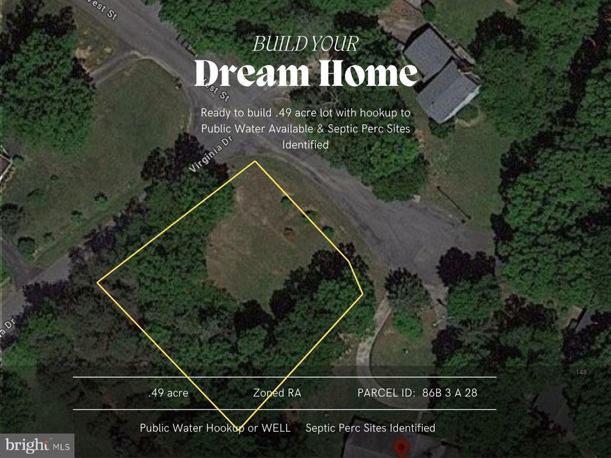 Build to Suit – .49 Acre Lot in Stephens City Area!

Ready to build your dream home, place a modular, or invest in a promising piece of land  This unique .49-acre lot has it all! Nestled in an established neighborhood minutes from Stephens City, this property boasts scenic views, plenty of level ground for a home, and a serene backdrop of mature trees. The lot is zoned Residential Agriculture (RA), giving you versatile options for building or future expansion. Enjoy excellent grading, ideal for easy maintenance and effective water drainage. Septic locations are identified, and you’ll have a choice to either install a well or connect to Frederick County’s public water system. Fast, reliable WIFI makes this lot perfect for remote work and home-based businesses. With no HOA, the freedom to bring your vision to life awaits!