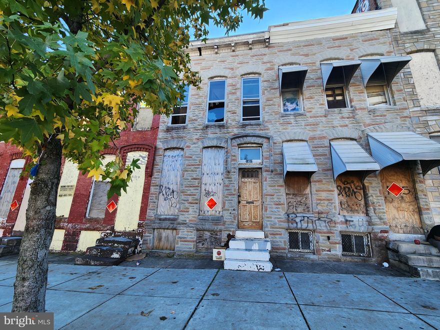 POST AUCTION/BUY NOW: MAKE AN OFFER!
 
This two-story townhouse is located in Midtown-Edmondson neighborhood within Baltimore City. Residents can enjoy the nearby attractions such as Johns Hopkins Hospital, Belair-Edison Crossing Shopping Center and Clifton Park. The property is vacant.  The area provides easy access to U.S. Route 40 (Orleans Street/Pulaski Highway), a major east–west traffic artery that connects Baltimore City to Downtown and Interstate 95, facilitating convenient travel across the region.