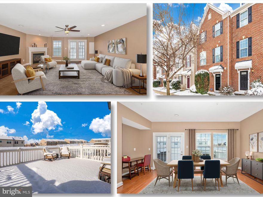 MULTIPLE OFFERS.  OPEN HOUSE CANCELLED. Welcome home to this brick-front 3-level townhome with all the custom upgrades you desire including custom painting, new upgraded carpet in the recreation room with gas fireplace and huge 85" TV  along with another big screen TV on the main level.  You're all set for the Super Bowl Party!   An office with glass French doors is also on this level making it easy to work from home.  Upstairs the kitchen will wow you with 42" cherry cabinets, a huge island which is great for entertaining, stainless steel appliances and gas cooking.  A living room and family room are on each side of the kitchen along with a powder room.  The primary bedroom has a tray ceiling, walk-in closet, ceiling fan and a luxury bath complete with soaking tub and stand up shower.  Having the laundry room on this level along with the other bedrooms makes this floorplan ideal. All of the windows have 3M window tinting,  there are 10' ceilings on the main level and 9' on the other levels and the Bosch dishwasher is brand new! Enjoy your summers grilling on the deck overlooking a yard and detached 2-car garage.  Your new home is in a prime location for shopping, restaurants, major highways and MARC train access as well as easy access to downtown Frederick. Everything is right outside your door.  There is a large outdoor community pool for those hot summer days!  Walk to everything and start enjoying life (The HOA mows the front yard)!  Better see it soon before someone else gets to call it home.