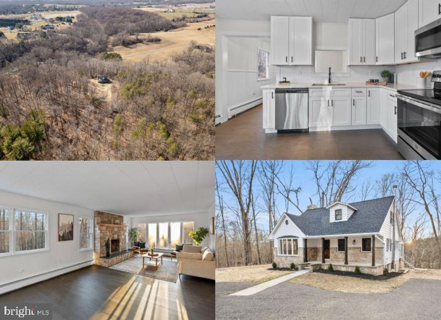 Lovely one of a kind setting on almost 15 acres back a long lane in the country! Experience pure peace and tranquility as you sit and relax and look out over the quiet babbling brook just behind the home, or walk through the mature forest trees in Nature's serenity! This is really an absolute one of a kind setting for real! Offers extremely spacious full family room PLUS large 3 seasons room viewing the creek in the rear. Spacious outbuilding for all your toys! Warm wood burning fireplace, brand new kitchen with solid white shaker cabinetry, soft close, dovetail construction drawers, solid quartz countertops, wonderful tile backsplash and all brand new stainless steel appliances and brand new roof! This is an absolute must see property!